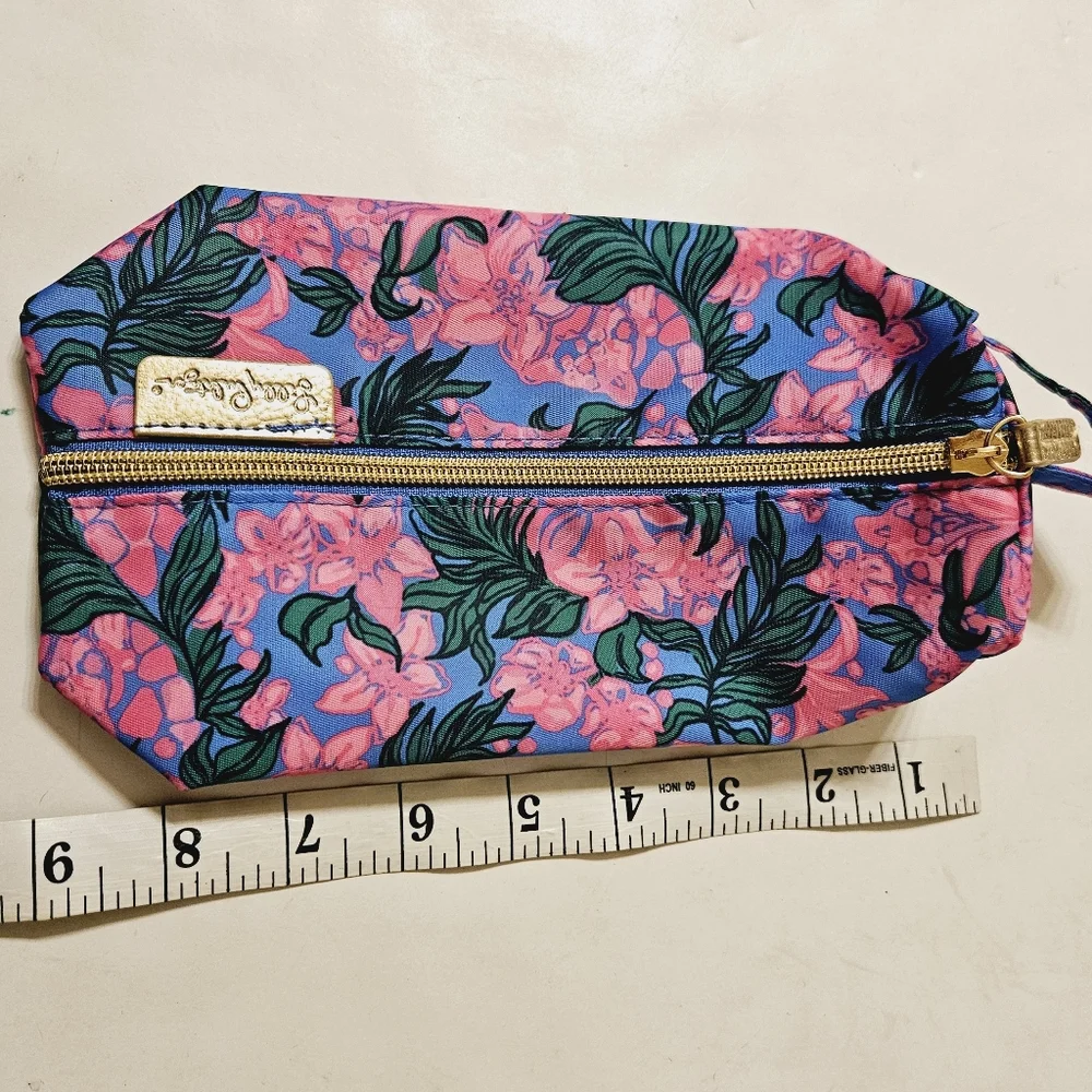 Lilly Pulitzer Pen Cosmetic Pouch Bag Safari Sunset Floral NWOT